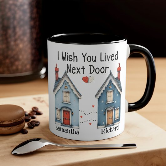 Maßgeschneiderte Tasse, die Sie am nächsten Eingan Zweifarbige Tasse