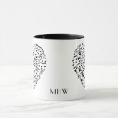 Maßgeschneiderte Tasse für Monogramm Musikherz (Zentrum)