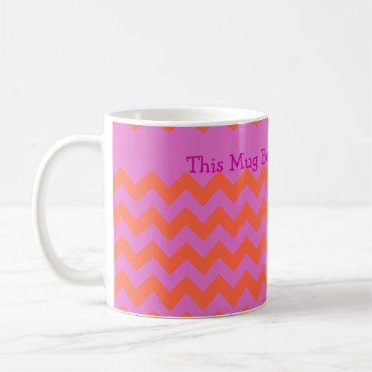 Maßgeschneiderte Tasse, Magenta und Orange Chevron Kaffeetasse (Links)