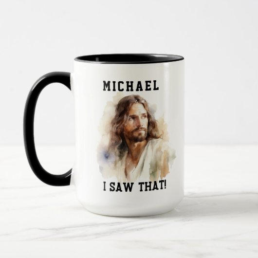 Maßgeschneiderte Tasse mit Jesus-Portrait - Ich ha (Links)