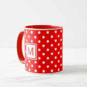 Maßgeschneiderte Tasse mit weißen Punkten Art auf  (Vorderseite Links)