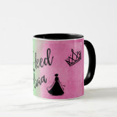 Maßgeschneiderte Tasse - Rosa und grüne Wasserfarb (VorderseiteRechts)