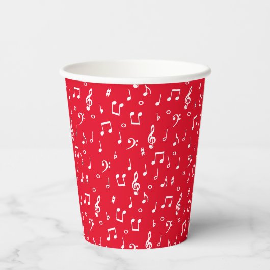 Maßgeschneiderte Tassen zum Thema Musik Pappbecher (Rückseite)