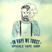 Maßgeschneiderte Tatooed Hipster Vape Shop Busines Fensteraufkleber (Blatt 3)