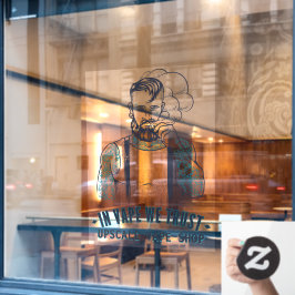 Maßgeschneiderte Tatooed Hipster Vape Shop Busines Fensteraufkleber