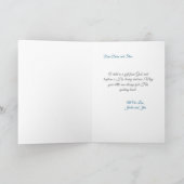 Maßgeschneiderte Taufe mit Engel und Baby Boy Karte (Innenseite)