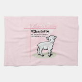 Maßgeschneiderte Taufe, Rosa, Mädchen, Lamm Handtuch (Horizontal)
