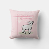Maßgeschneiderte Taufe, Rosa, Mädchen, Lamm Kissen (Vorderseite)