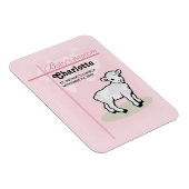 Maßgeschneiderte Taufe, Rosa, Mädchen, Lamm Magnet (Rechte Seite)