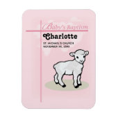 Maßgeschneiderte Taufe, Rosa, Mädchen, Lamm Magnet (Vertikal)
