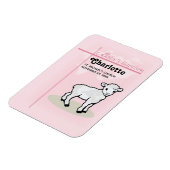 Maßgeschneiderte Taufe, Rosa, Mädchen, Lamm Magnet (Linke Seite)