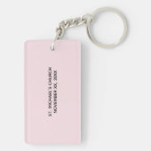 Maßgeschneiderte Taufe, Rosa, Mädchen, Lamm Schlüsselanhänger (Rückseite)