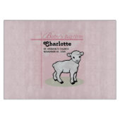 Maßgeschneiderte Taufe, Rosa, Mädchen, Lamm Schneidebrett (Vorderseite)