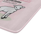 Maßgeschneiderte Taufe, Rosa, Mädchen, Lamm Schneidebrett (Ecke)