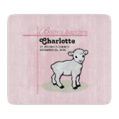 Maßgeschneiderte Taufe, Rosa, Mädchen, Lamm Schneidebrett (Vorderseite)