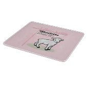 Maßgeschneiderte Taufe, Rosa, Mädchen, Lamm Schneidebrett (Ecke)