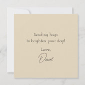 Maßgeschneiderte Tedd E. Bear Hugs Khaki Tan Gruß (Rückseite)
