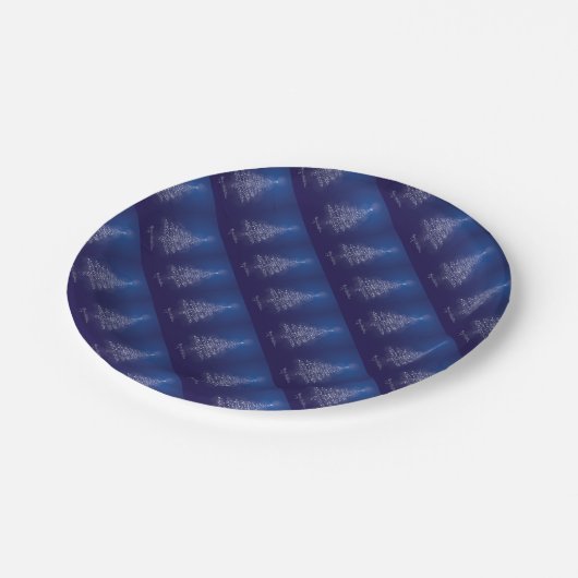 Maßgeschneiderte Teller mit Weihnachtsbäumen (Schrägansicht)