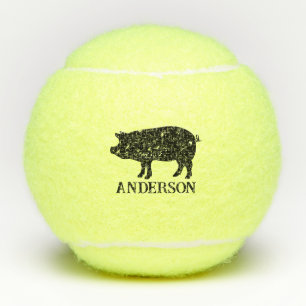 Maßgeschneiderte Tennisbälle mit Vintagem schwarze