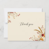 Maßgeschneiderte Terracotta Pampas Grass Boho Fall Dankeskarte (Vorderseite)