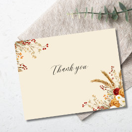 Maßgeschneiderte Terracotta Pampas Grass Boho Fall Dankeskarte