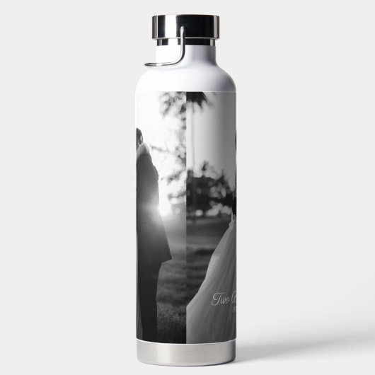 Maßgeschneiderte Text Hochzeitswasserflasche Trinkflasche (Rechts)