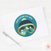 Maßgeschneiderte Textaufkleber für die Ski-Maske Runder Aufkleber (Umschlag)