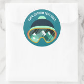 Maßgeschneiderte Textaufkleber für die Ski-Maske Runder Aufkleber (Tasche)