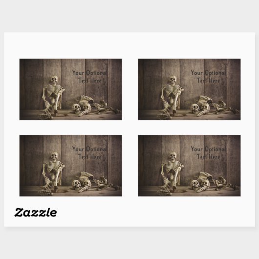 Maßgeschneiderte Textaufkleber für Skelette Rechteckiger Aufkleber (Blatt)