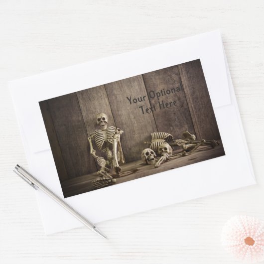 Maßgeschneiderte Textaufkleber für Skelette Rechteckiger Aufkleber (Umschlag)