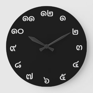 Maßgeschneiderte Thai Numbers Wall Clock Große Wanduhr