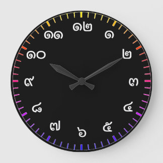 Maßgeschneiderte Thai Numbers Wall Clock Große Wanduhr