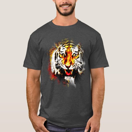 Maßgeschneiderte Tiger Head Moderne elegante Vorla T-Shirt (Vorderseite)