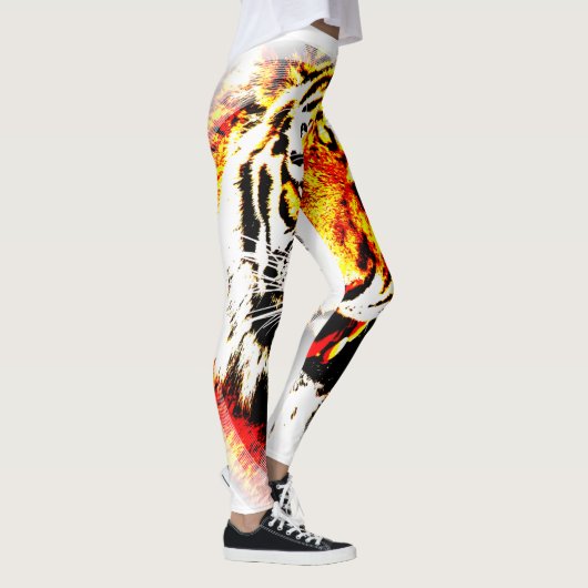 Maßgeschneiderte Tiger-Vorlage Modernes Elegantes  Leggings (Rechts)