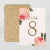 Maßgeschneiderte Tischnummer-Karten für Korallenpe Einladung (Vorne/Hinten)