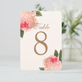 Maßgeschneiderte Tischnummer-Karten für Korallenpe Einladung (Stehend Vorderseite)