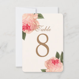 Maßgeschneiderte Tischnummer-Karten für Korallenpe Einladung