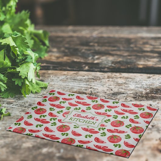 Maßgeschneiderte Tomaten Wasserfarbe, Küche Schneidebrett