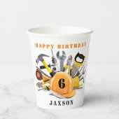 Maßgeschneiderte Tools Kleine Handyman Geburtstag Pappbecher (Rückseite)