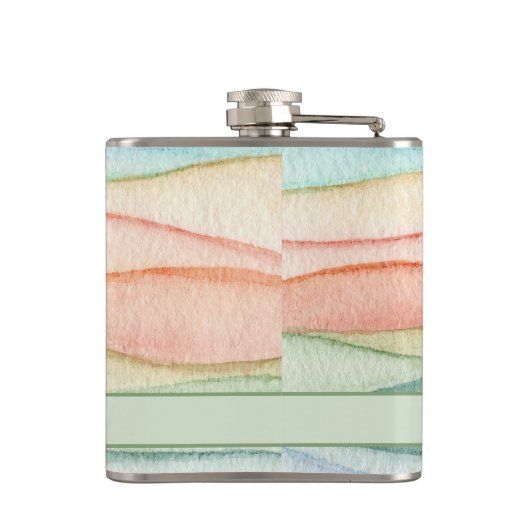 Maßgeschneiderte Trauzeugin Wasserfarbenstrecken Flachmann (Rückseite)