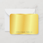 Maßgeschneiderte trendy Imitate Gold Metallic Look Mitteilungskarte (Rückseite)