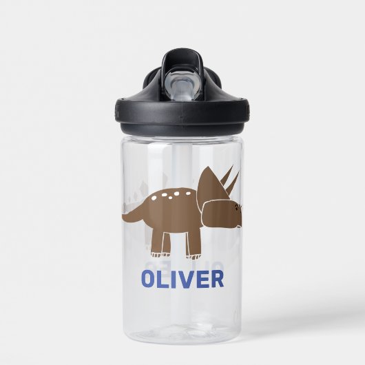 Maßgeschneiderte Triceratops Stegosaurus Dinosauri Trinkflasche (Vorne)