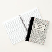 Maßgeschneiderte Trivien mit Schwarz und Weiß Notizblock (Innenseite)
