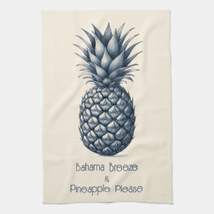 "Maßgeschneiderte Tropenblauer Ananas Geschirrtuch