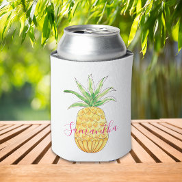 Maßgeschneiderte tropische Ananas Wasserfarbe Dosenkühler