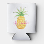 Maßgeschneiderte tropische Ananas Wasserfarbe Dosenkühler (Vorderseite)