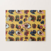 Maßgeschneiderte Truthühner für Vintagen Erntedank Puzzle (Horizontal)