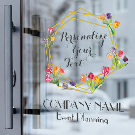 Maßgeschneiderte Tulips Gold & Black Event Plannin Fensteraufkleber