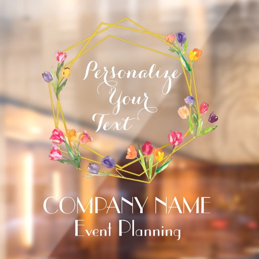 Maßgeschneiderte Tulips Gold & Black Event Plannin Fensteraufkleber (Blatt 2)