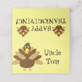 Maßgeschneiderte Türkei Erntedank Platzkarte (Außenseite Aufgefaltet)